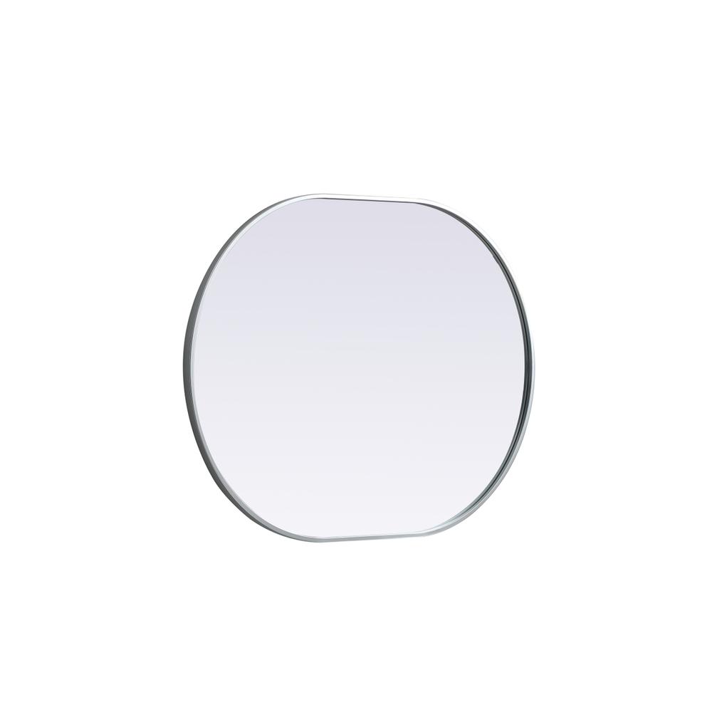 Metal Frame Oval Mirror 30x40 Inch in Silver. Picture 9