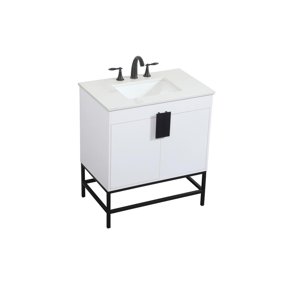 30 inch Single bathroom vanity in white. Picture 8