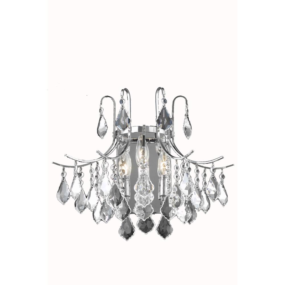 Amelia Collection Wall Sconce D16in H14in Lt:3 Chrome finish. Picture 1