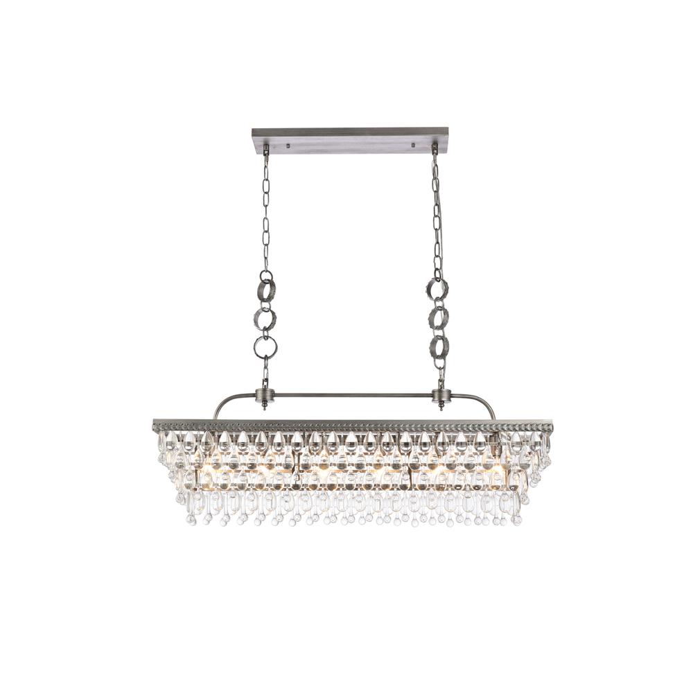 Nordic 40 inch rectangle pendant in antique silver. Picture 1