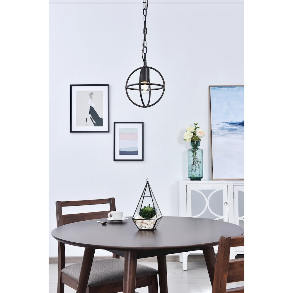 Octavia 1 Light Dark Brown Pendant. Picture 2