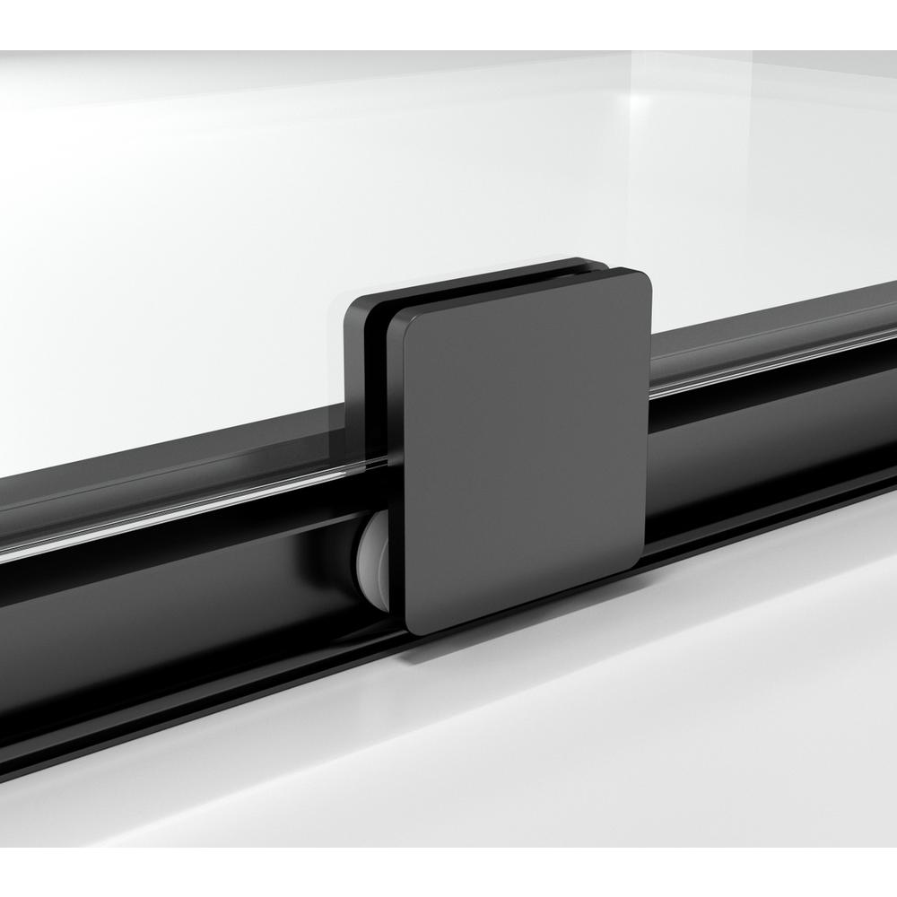 Frameless tub door 60 x 60 Matte Black. Picture 9