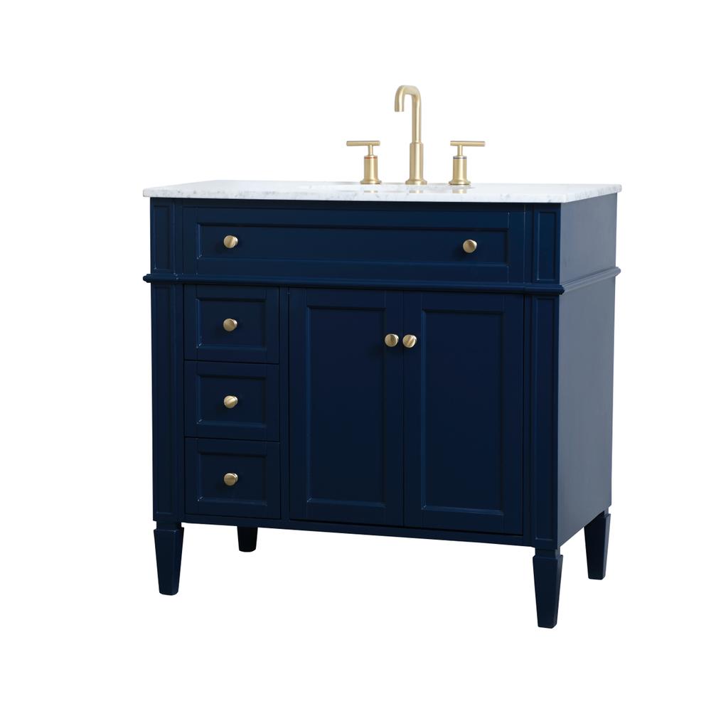 36 inch Single bathroom vanity in blue. Picture 6