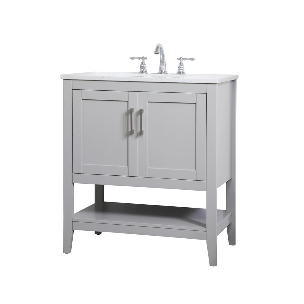 30 inch Single Bathroom Vanity in Grey. Picture 6