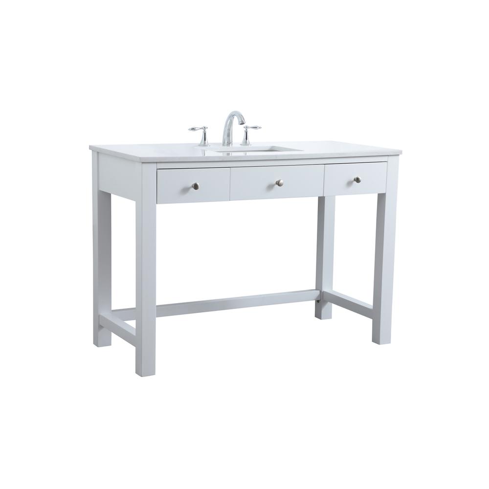 48 Inch ADA Compliant Bathroom Vanity In White. Picture 7