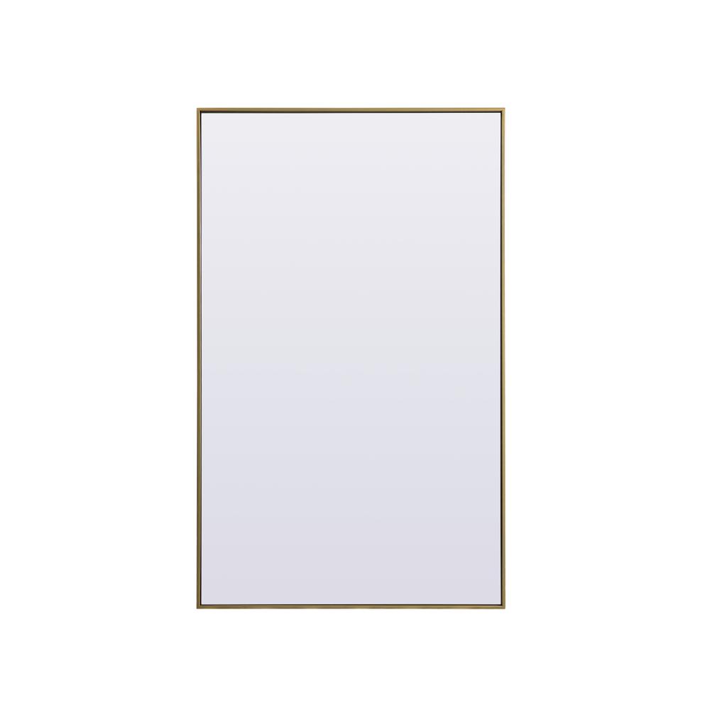 Metal Frame Rectangle Full Length Mirror 36x60 Inch in Brass. Picture 1