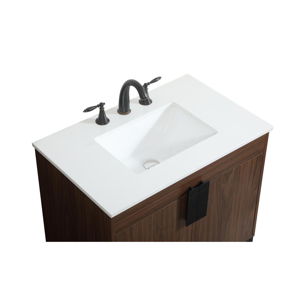 30 inch Single bathroom vanity in walnut. Picture 10