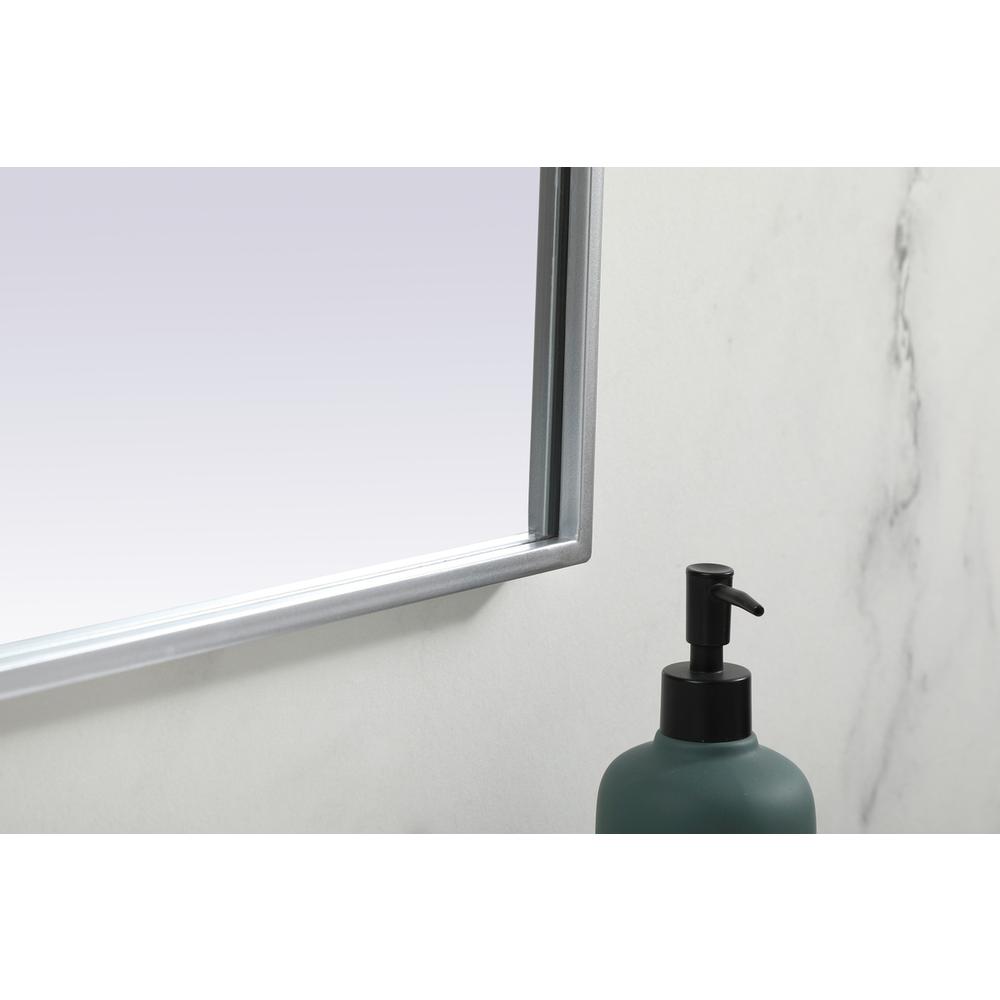 Metal Frame Arch Mirror 36x30 Inch in Silver. Picture 6