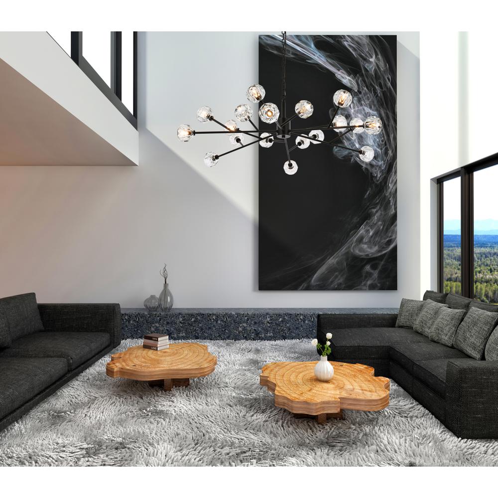 Graham 18 Light Pendant in Black. Picture 8