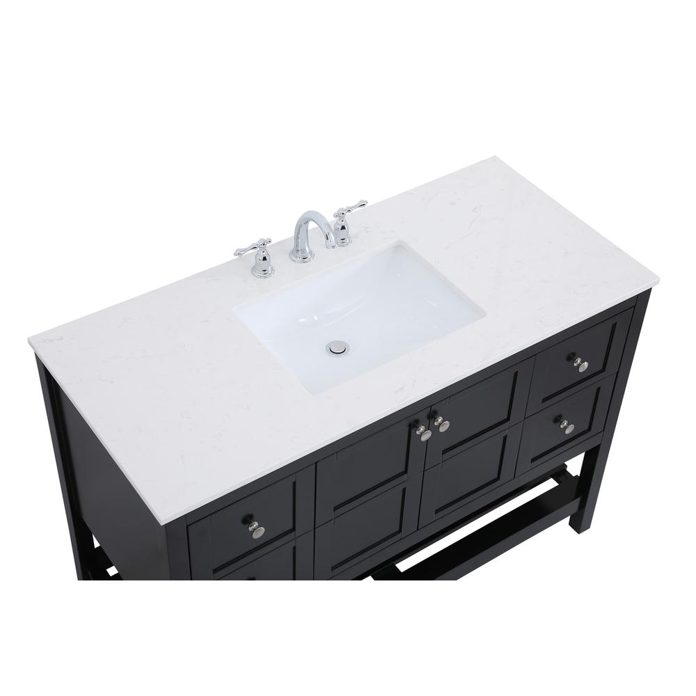 48 inch Single Bathroom Vanity in Black. Picture 9