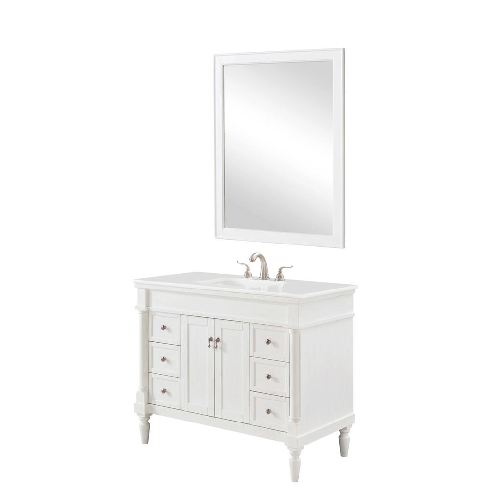 42 inch Single Bathroom vanity in Antique White. Picture 1
