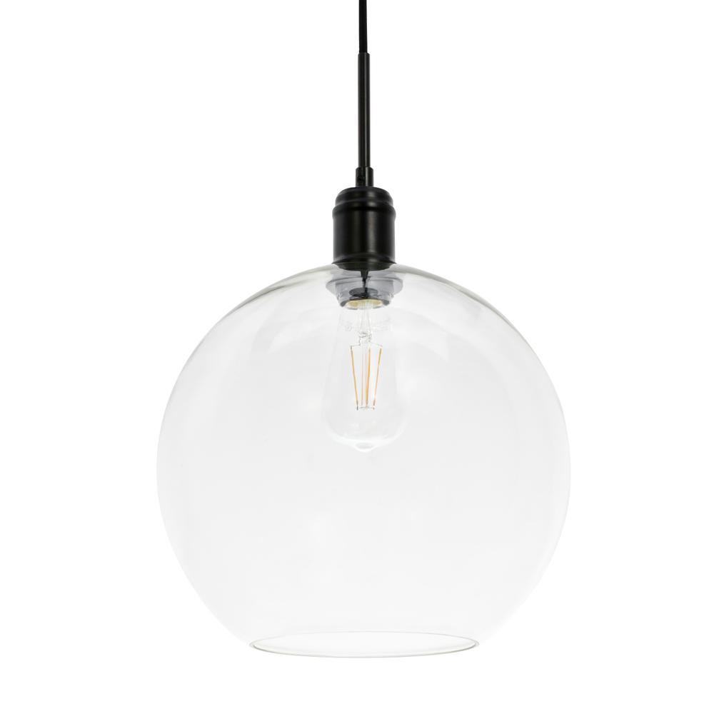 Emett 1 light Black and Clear glass pendant. Picture 7