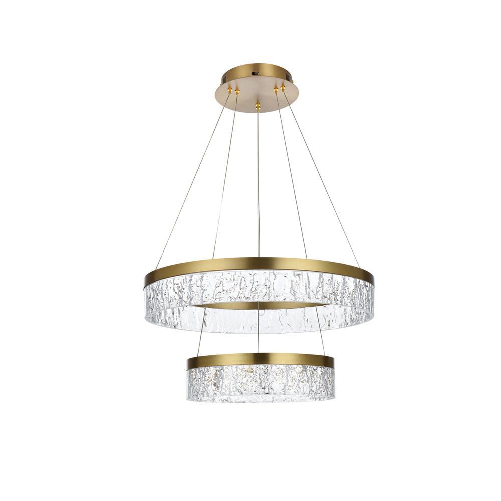 Linden 22 inch Adjustable LED chandelier in Satin Gold. Picture 8