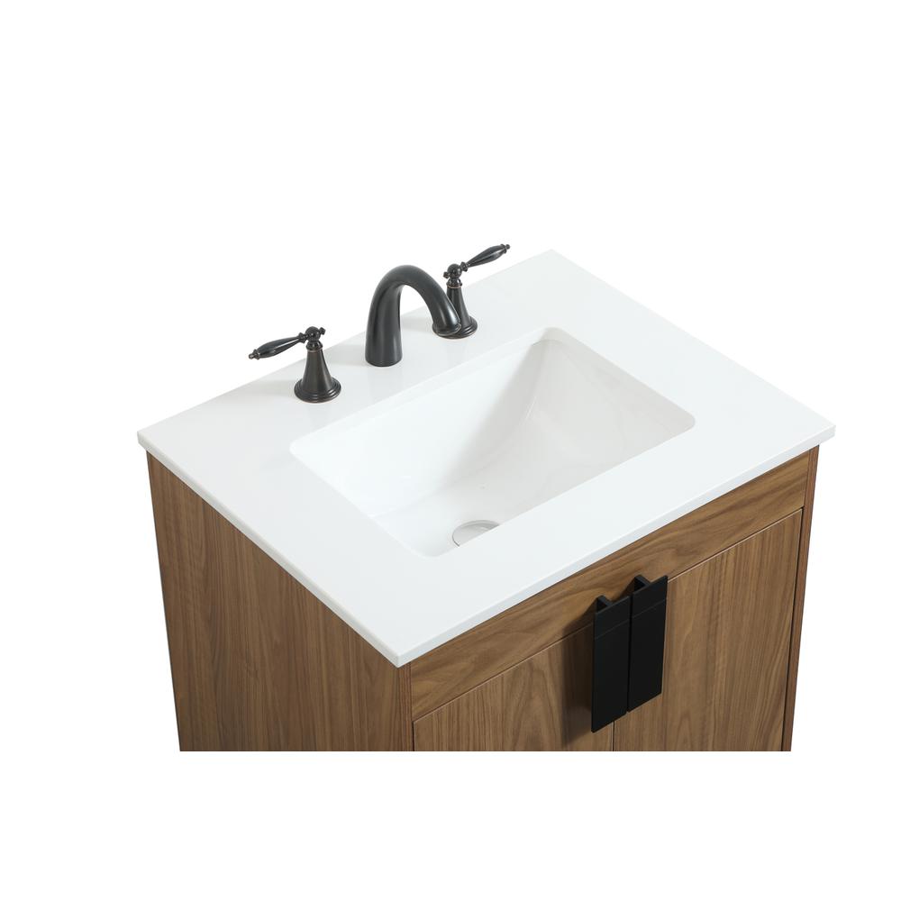 24 inch Single bathroom vanity in walnut brown. Picture 10