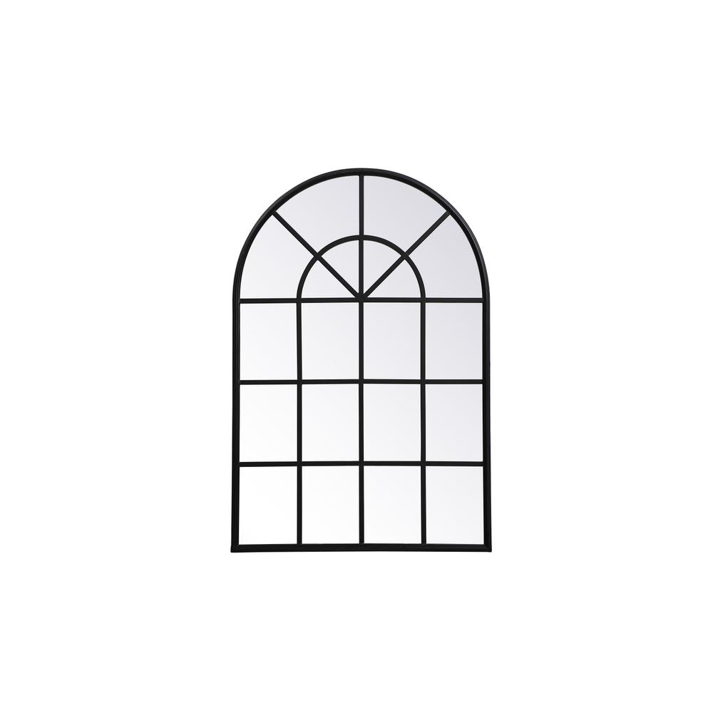 Metal windowpane mirror 28 inch x 41 inch in in Black. Picture 1