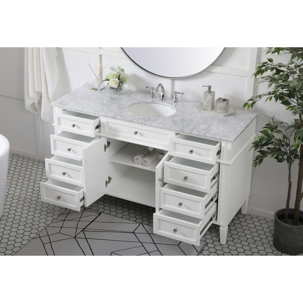 60 inch Single bathroom vanity in white. Picture 3