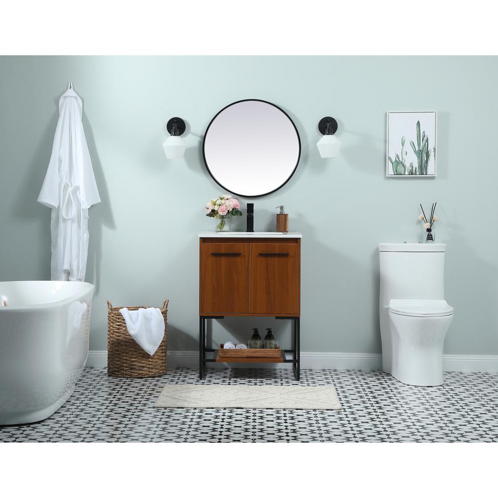 24 inch Single bathroom vanity in teak. Picture 4