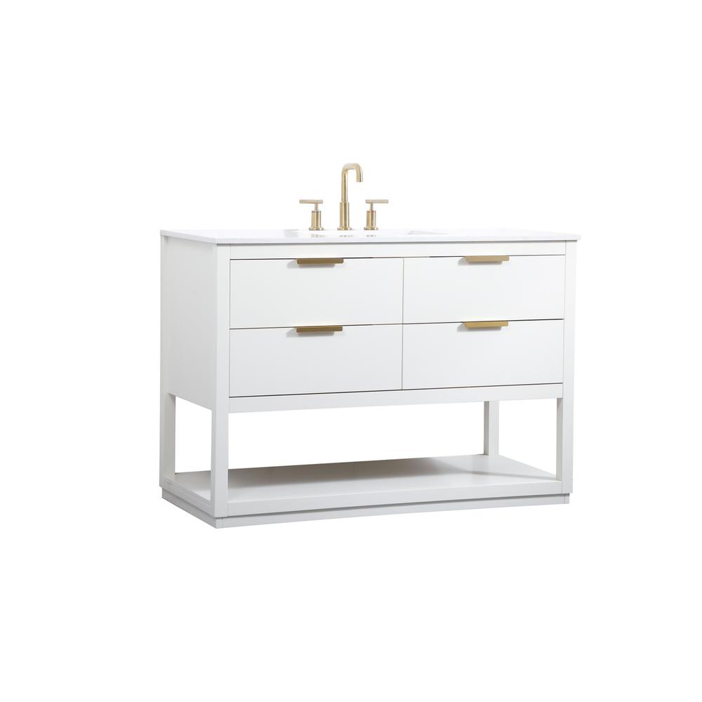 48 inch Single bathroom vanity in white. Picture 7