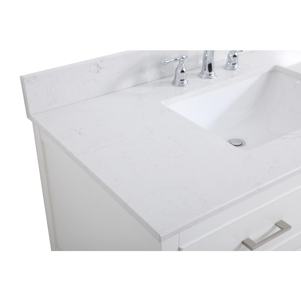 42 inch Single bathroom vanity in white with backsplash. Picture 11