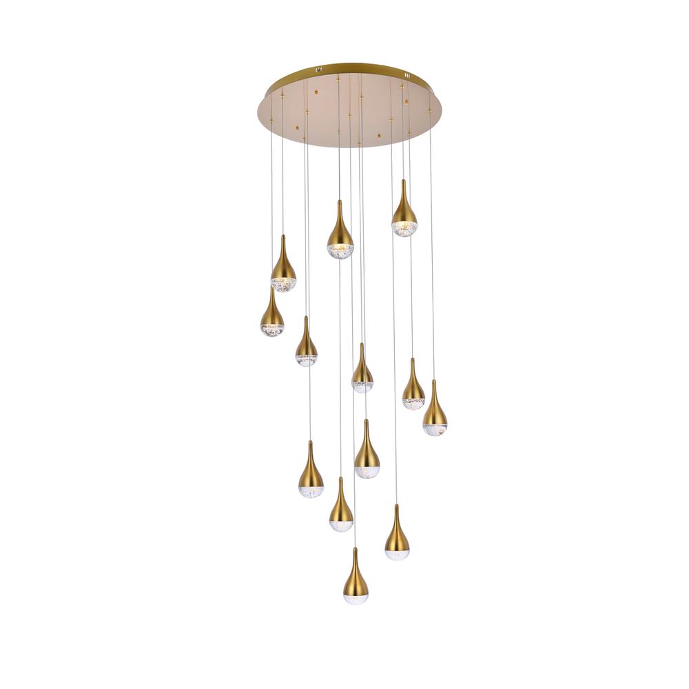 Amherst 30 inch LED chandelier in satin gold. Picture 1