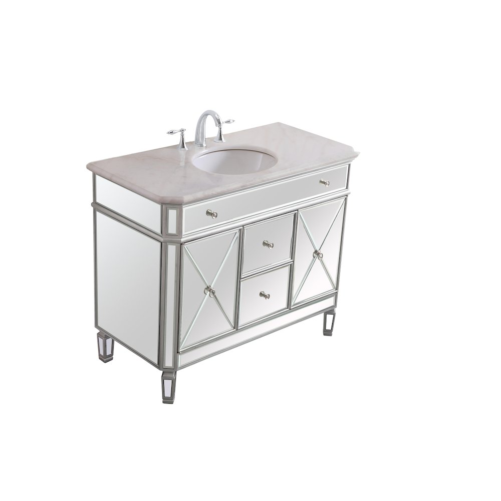 42 In. Single Bathroom Vanity Set In  Antique Silver. Picture 11