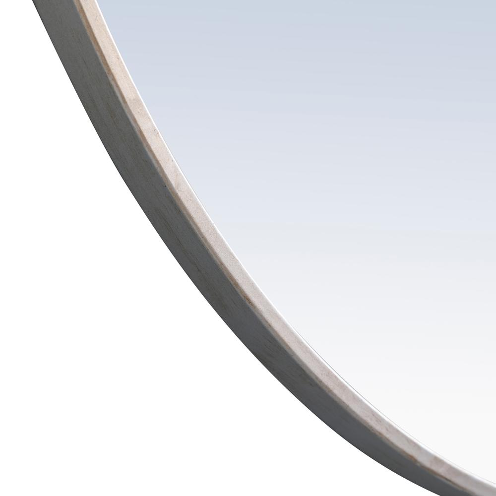 Metal frame Round Mirror 36 inch Silver finish. Picture 5