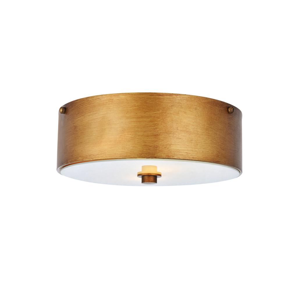 Hazen 2 light 12 inch Vintage Gold flush mount. Picture 2