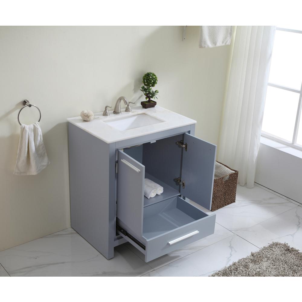 30 In. Single Bathroom Vanity Set In Grey. Picture 12