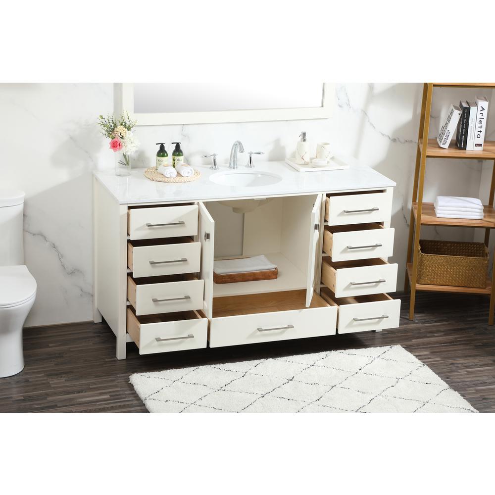 60 inch Single bathroom vanity in white. Picture 3