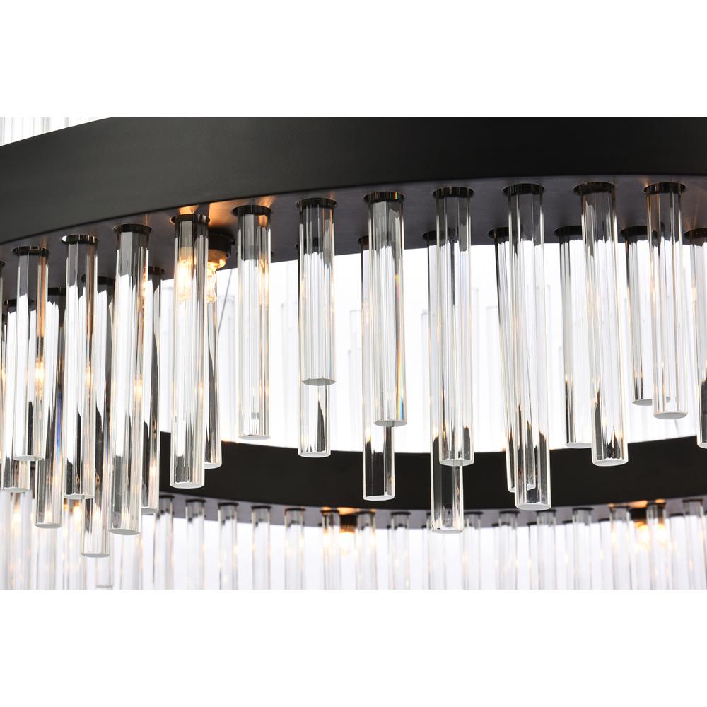 Dallas 36 inch round crystal pendant in black. Picture 3