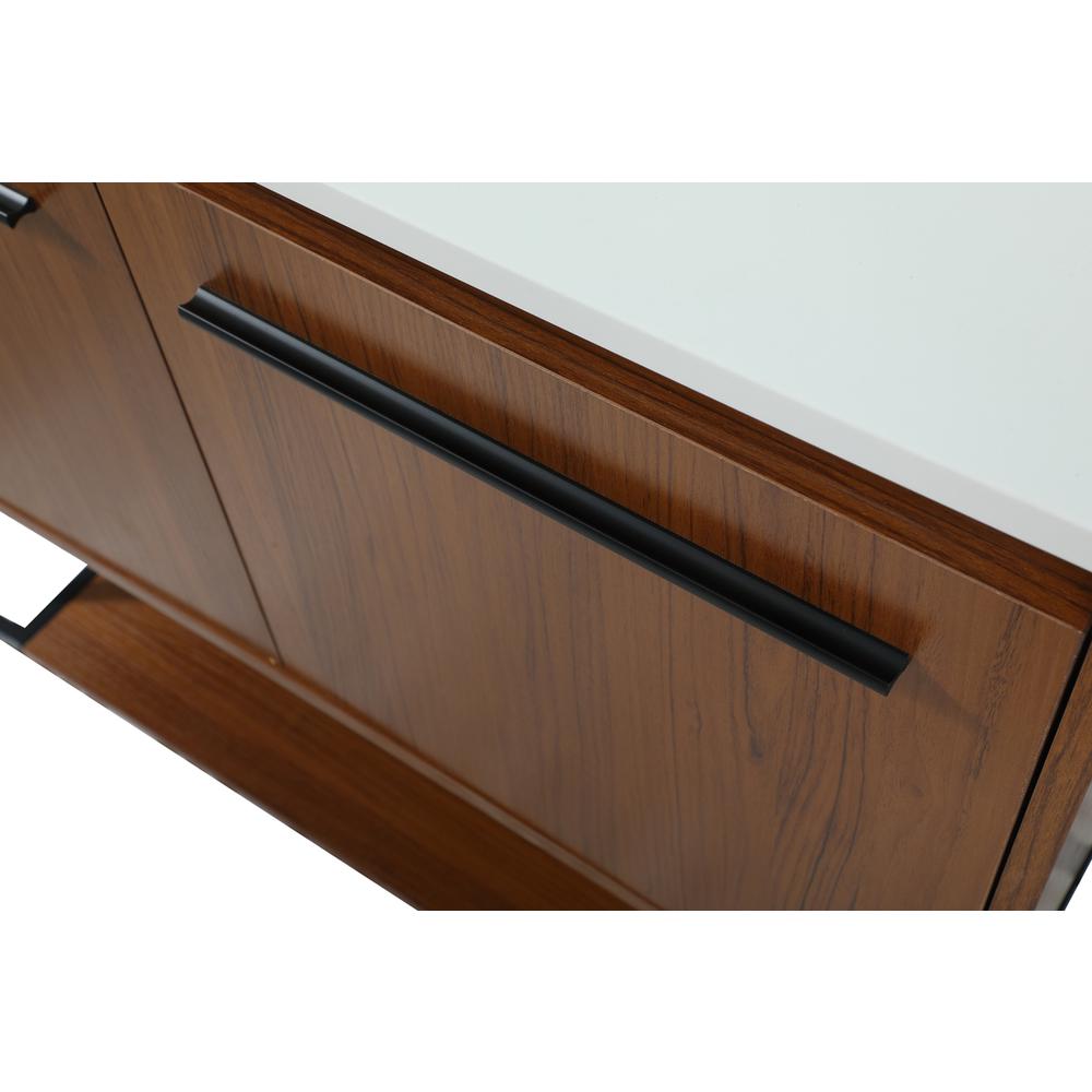 36 inch Single bathroom vanity in teak with backsplash. Picture 12