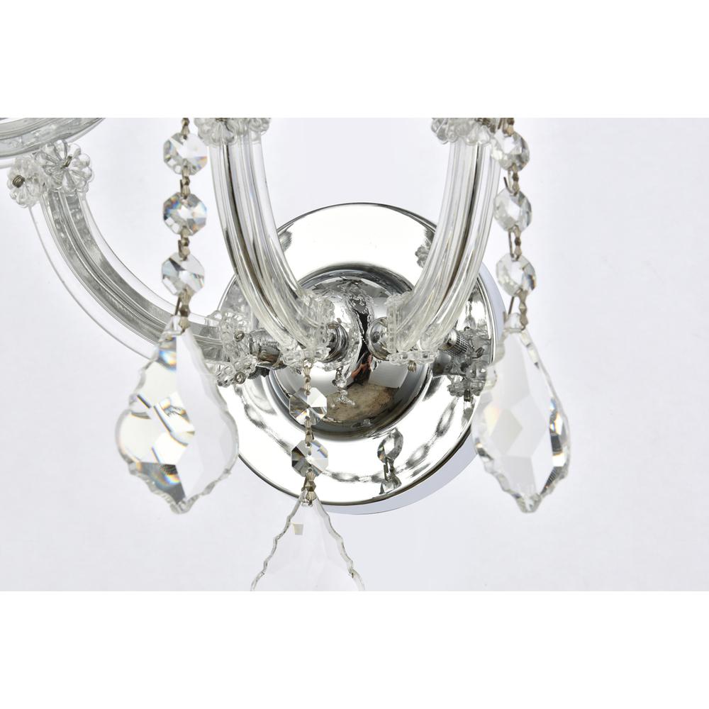 Maria Theresa 7 light Chrome Wall Sconce Golden Teak (Smoky) Royal Cut Crystal. Picture 4