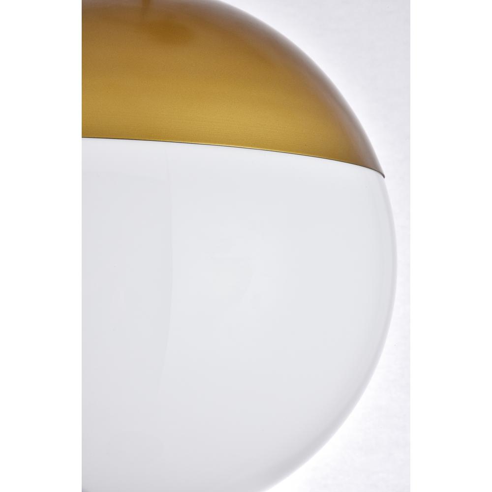 Eclipse 1 Light Brass Pendant With Frosted White Glass. Picture 5