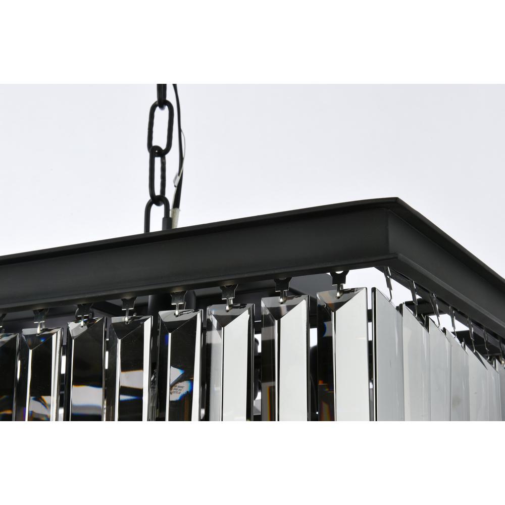 Sydney 12 light Matte Black Chandelier Silver Shade (Grey) Royal Cut Crystal. Picture 5