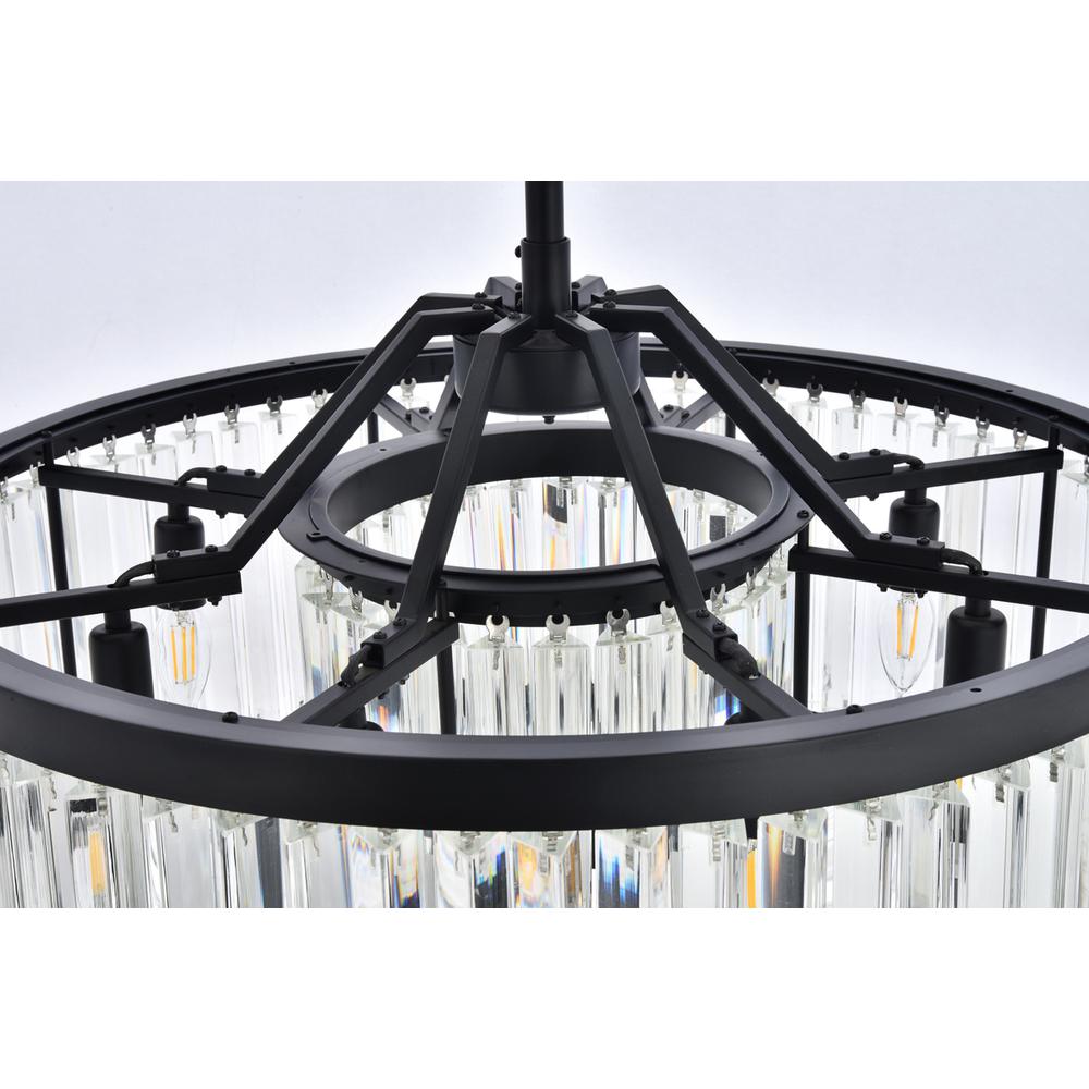 Chelsea 8 light Matte Black Chandelier Clear Royal Cut Crystal. Picture 4
