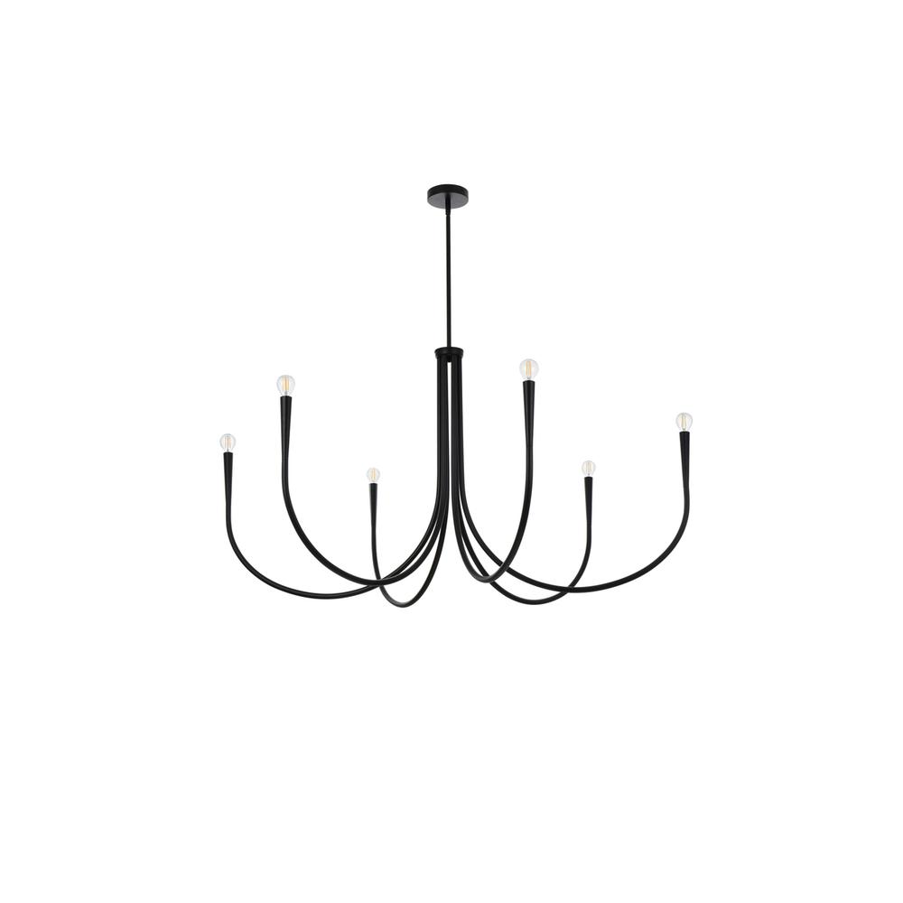 Layne 55 inch chandelier in Black. Picture 6
