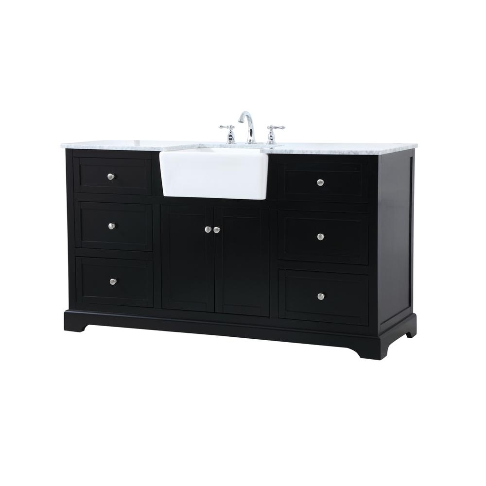 60 inch Single bathroom vanity in black. Picture 7