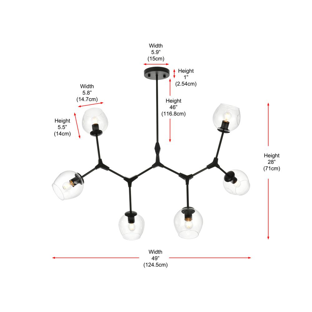 Cavoli 49 inch Chandelier in Black. Picture 9
