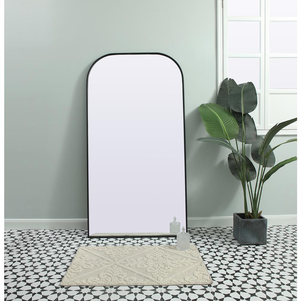 Metal Frame Arch Full Length Mirror 35x66 Inch in Black. Picture 8