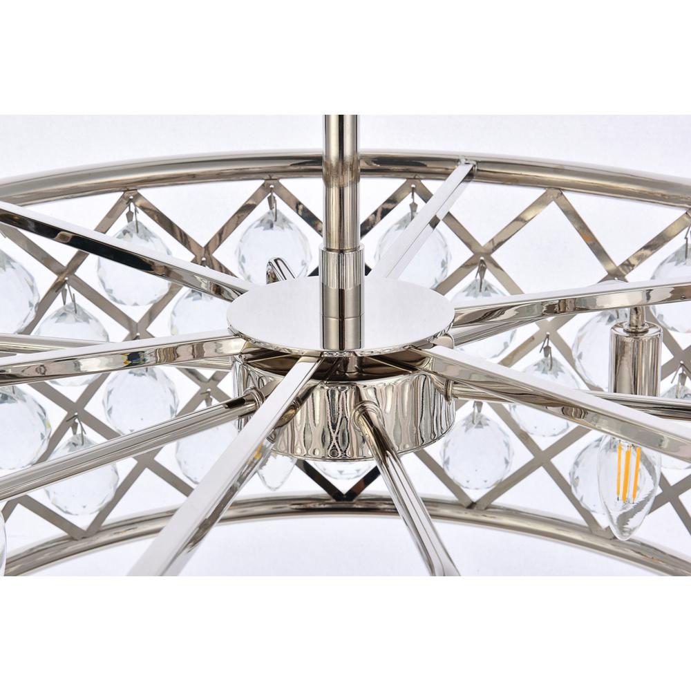 Madison 6 light polished Nickel Chandelier Clear Royal Cut Crystal. Picture 4