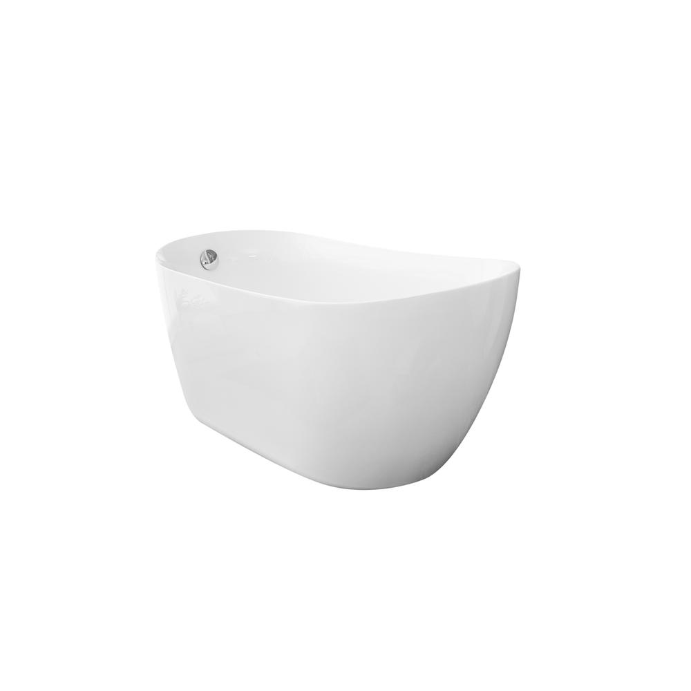 54 inch soaking Single slipper bathtub in glossy white. Picture 7
