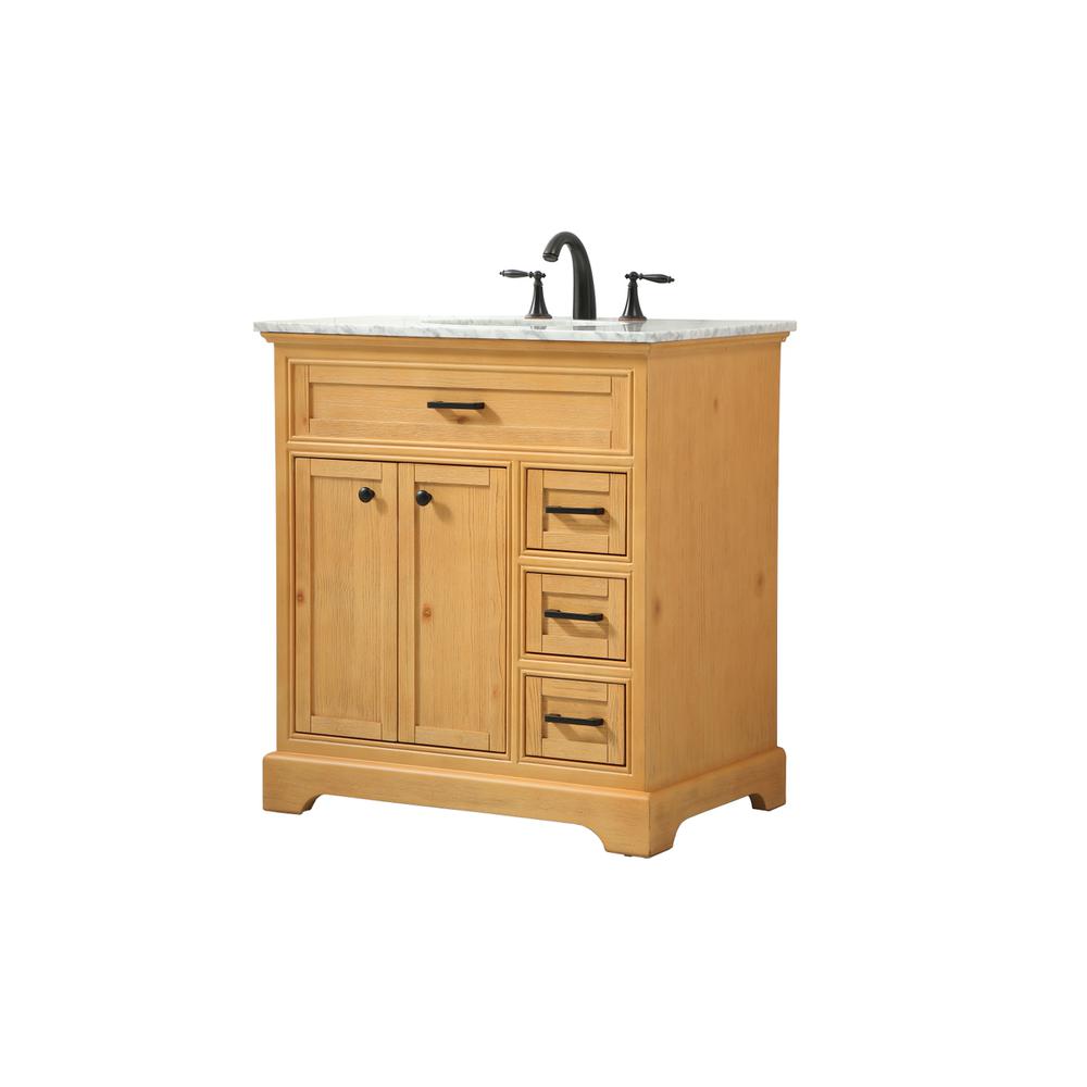 32 inch Single bathroom vanity in natural wood. Picture 7