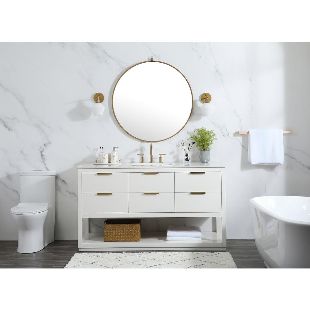 60 inch Single bathroom vanity in white. Picture 4