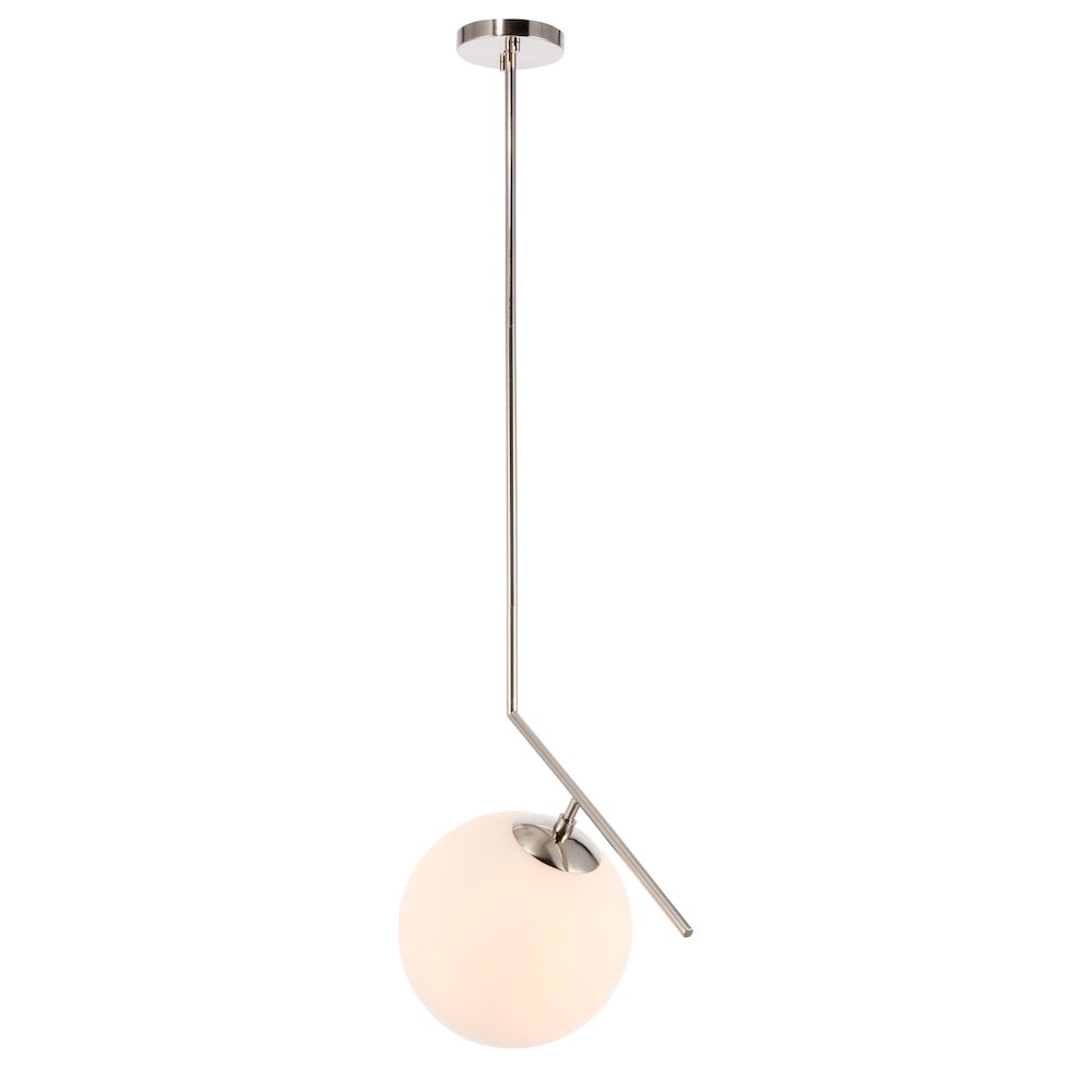 Ryland 1 Light Chrome And Frosted White Glass Pendant. Picture 5
