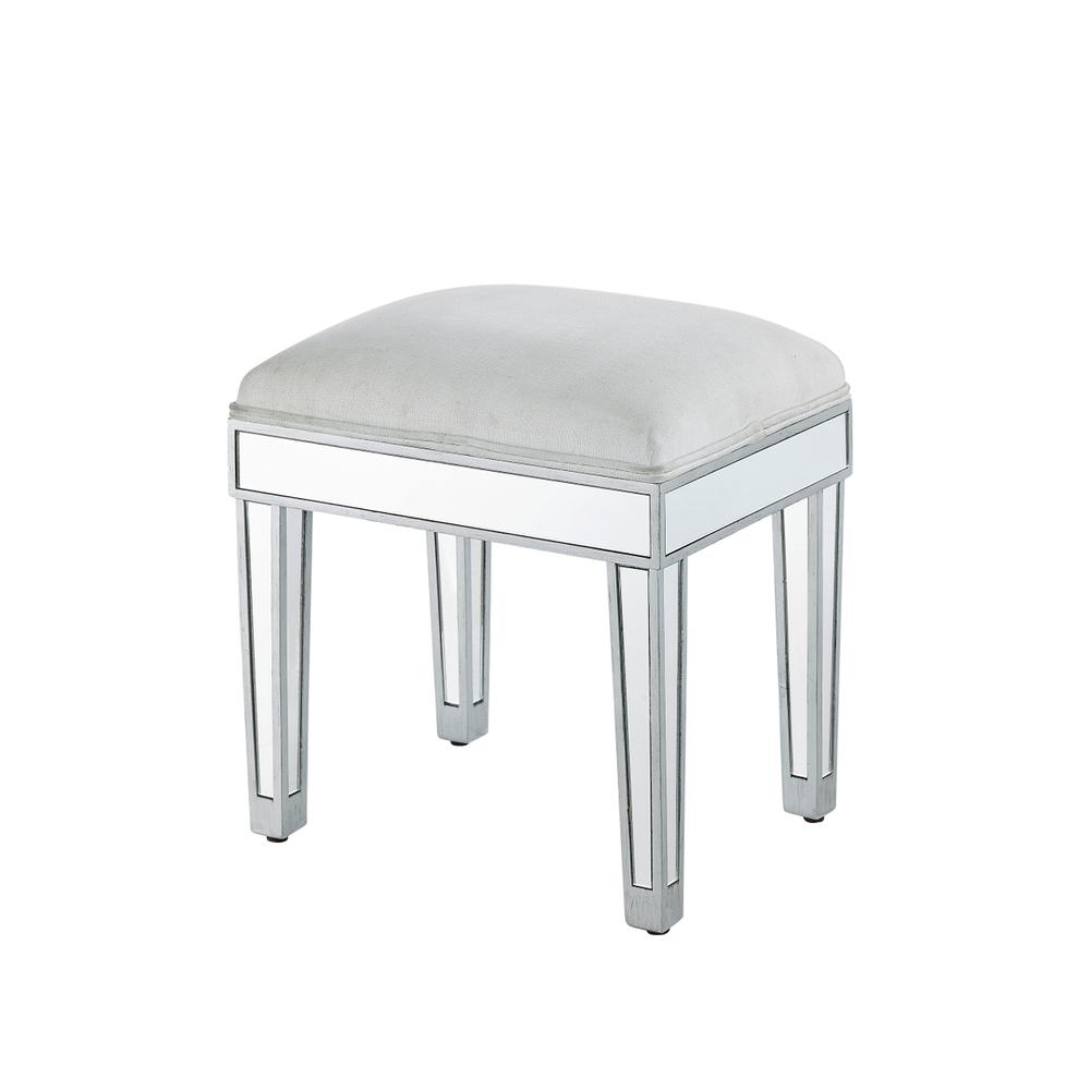 Dressing stool 18in. Wx 14in. D x 18in. H in antique silver paint. Picture 2