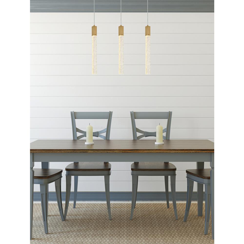 Weston 3 lights pendant in satin gold. Picture 8