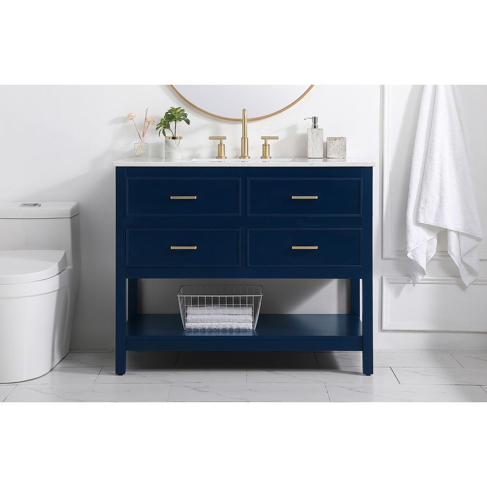 42 inch Single bathroom vanity in blue. Picture 14