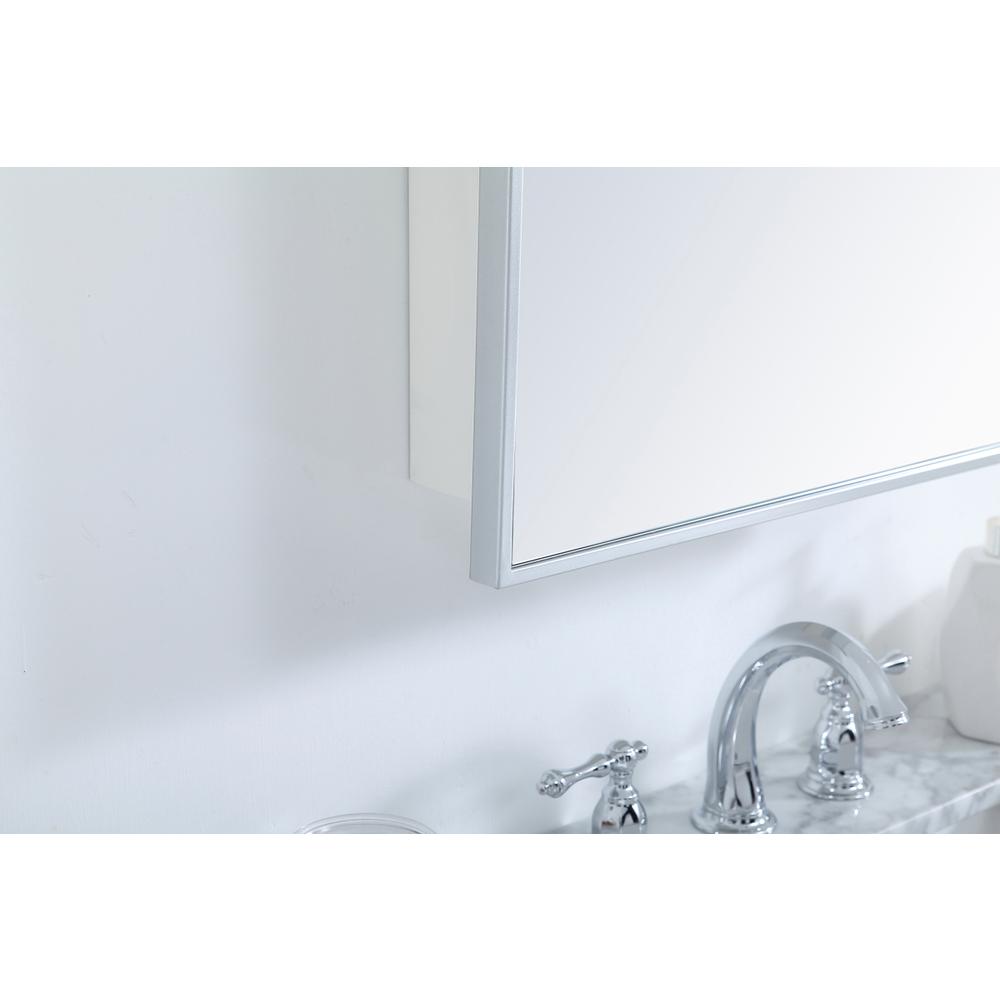 Metal mirror medicine cabinet 20 inch x 28 inch in silver. Picture 4