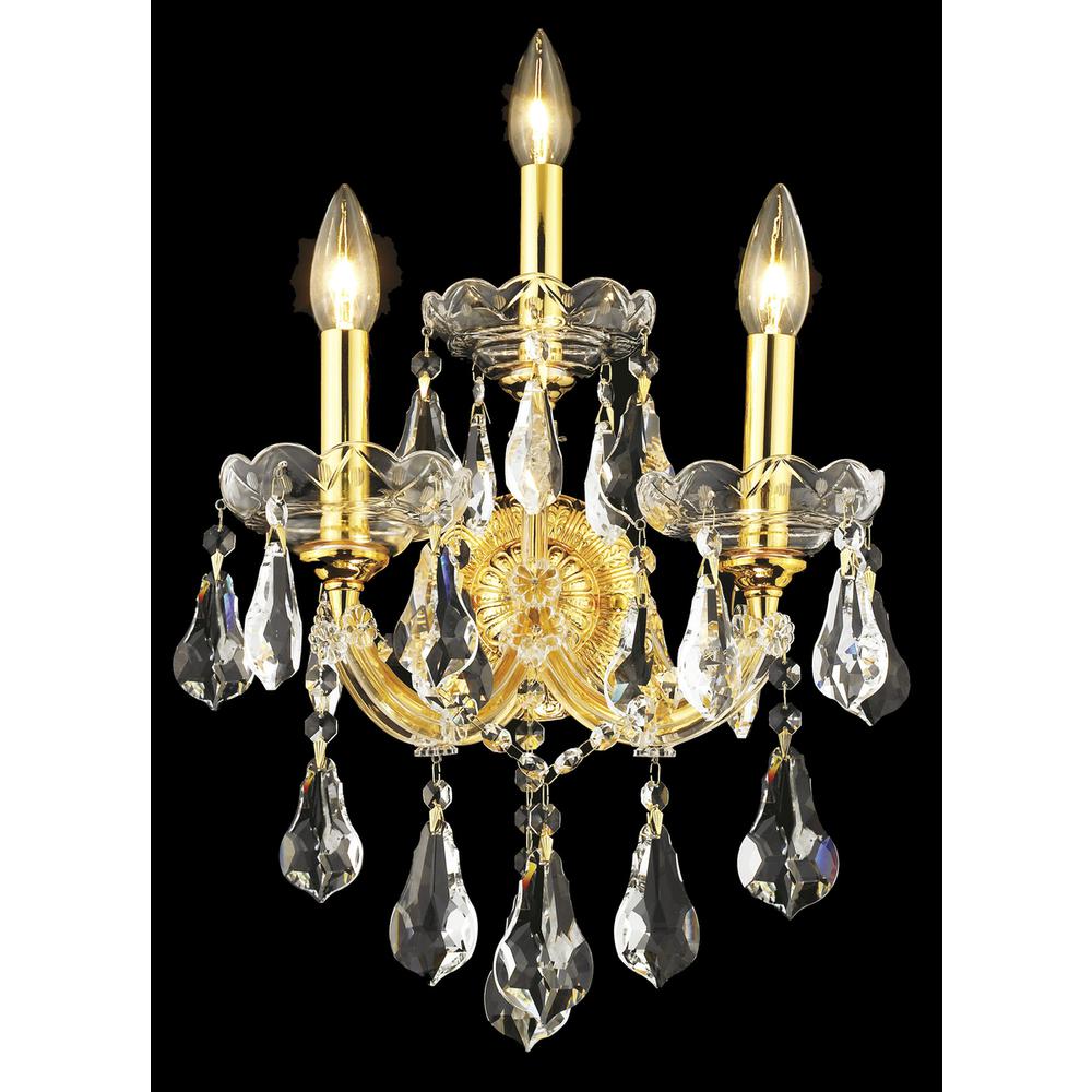 Maria Theresa 3 light Gold Wall Sconce Clear Royal Cut Crystal. Picture 1