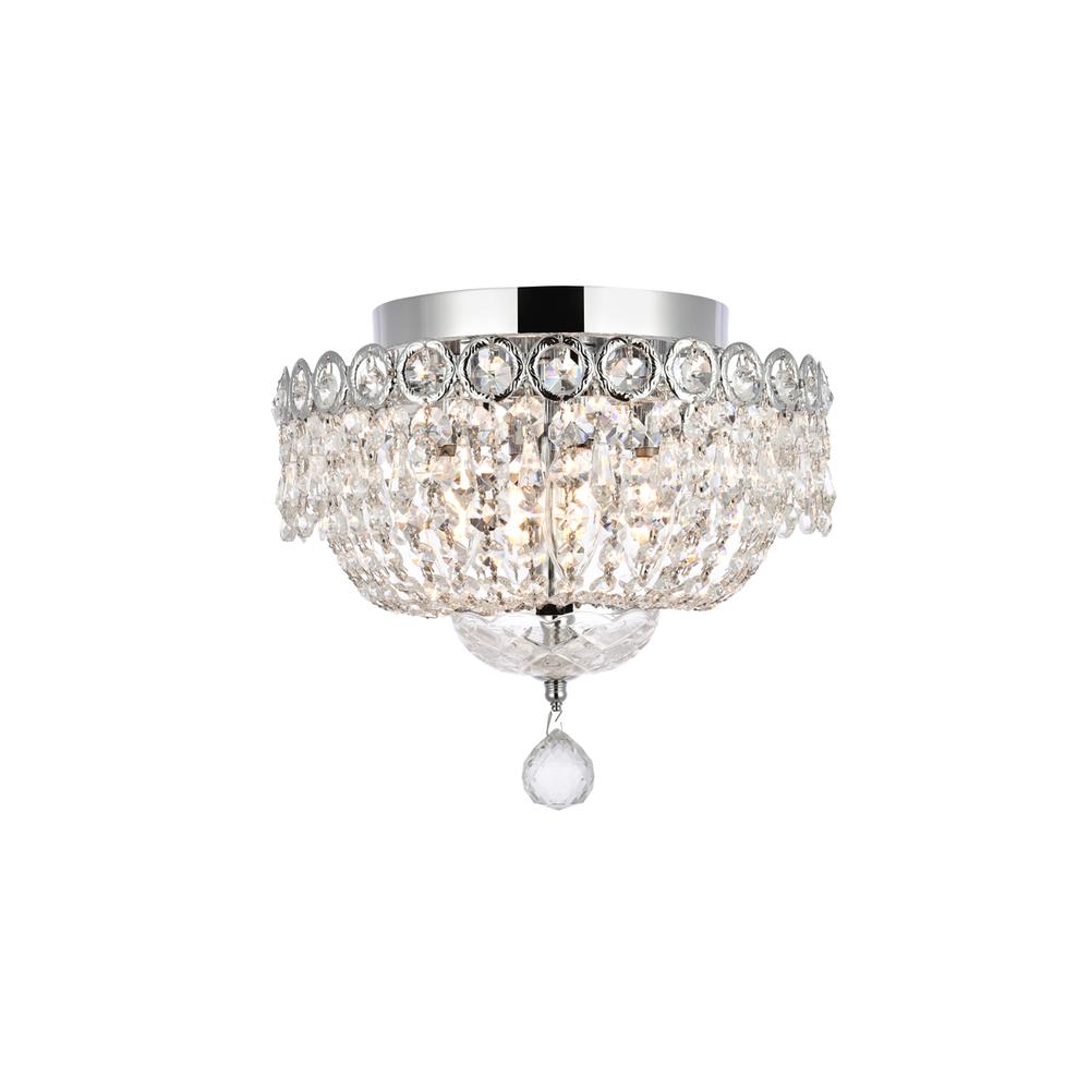 Century 4 light Chrome Flush Mount Clear Royal Cut Crystal. Picture 1